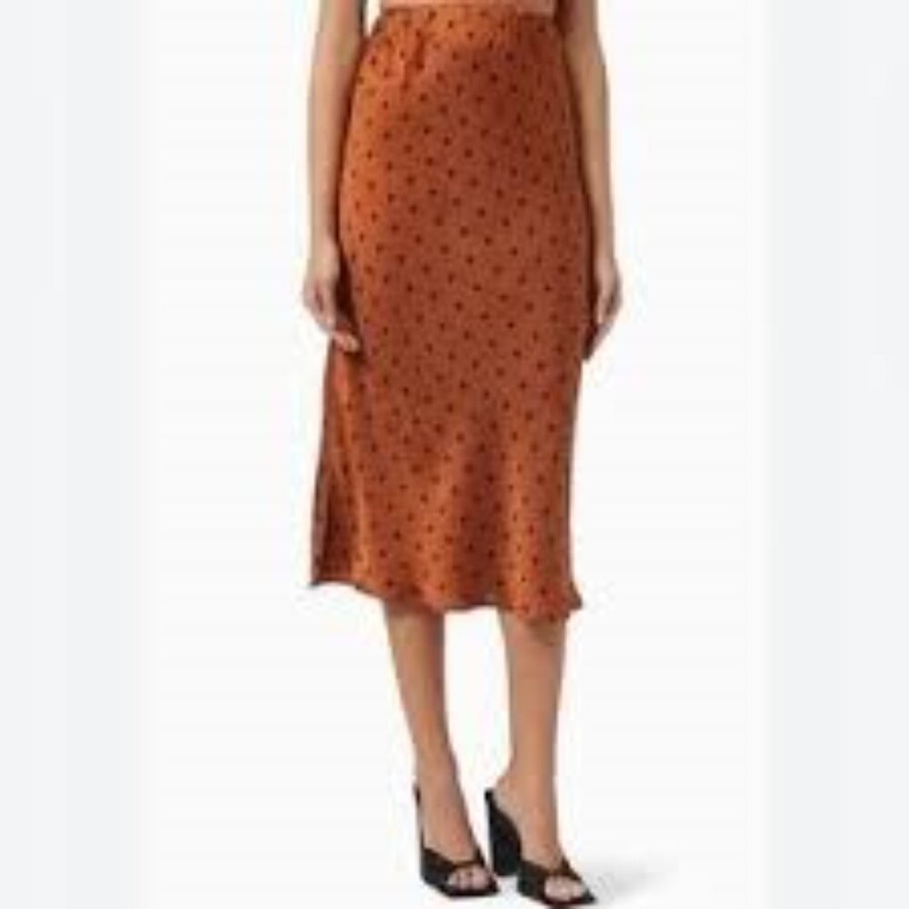 MINKPINK | Gardenia Silky Polka Dot Print Midi Skirt